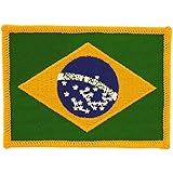 Brazil Flag 2.5-3.5' Embroidered Iron-On Patch - Show Your República Federativa do Brasil Pride