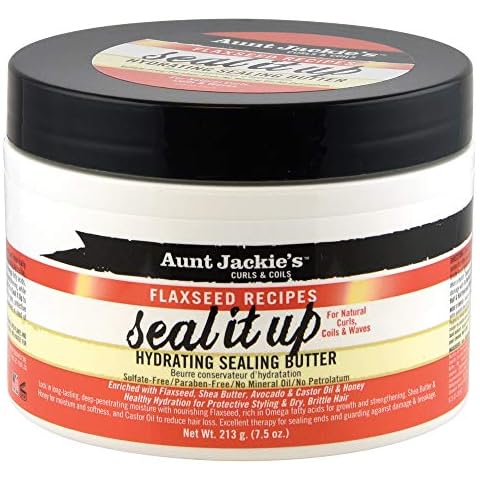 Aunt Jackie's Flaxseed Recipes Seal It Up, Hydrating Sealing Butter, Helps Prevent and Repair Damaged Hair, Jar, 7.5 Oz Cover