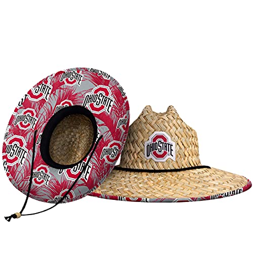 Image of FOCO Men's NCAA College Team Logo Floral Straw Sun Hat