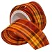 Morex Ribbon Autumn Hayride Plaid Wired Fabric Ribbon, Pumpkin, 2-1/2 in x 3-Yd