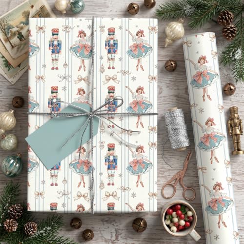 Vintage Christmas Wrapping Paper Roll  - image 3