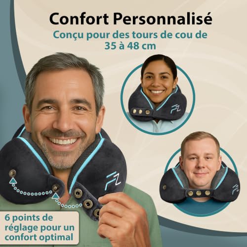Coussin De Voyage Avion : FLOWZOOM Comfy Oreiller de Voyage en Mousse à Mémoire de Forme pour A... – Image 2