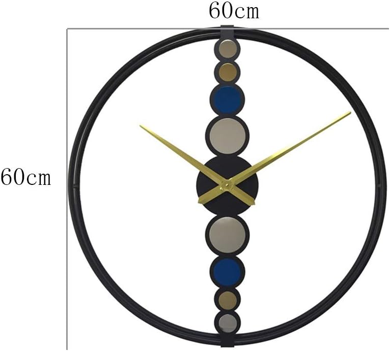 Wall Clock Nordic Black Wrought Iron Wall Clock Minimalist Living Room Wall Clock Silent Clock Light Luxury Watches Clock Size 60cm * 60cm