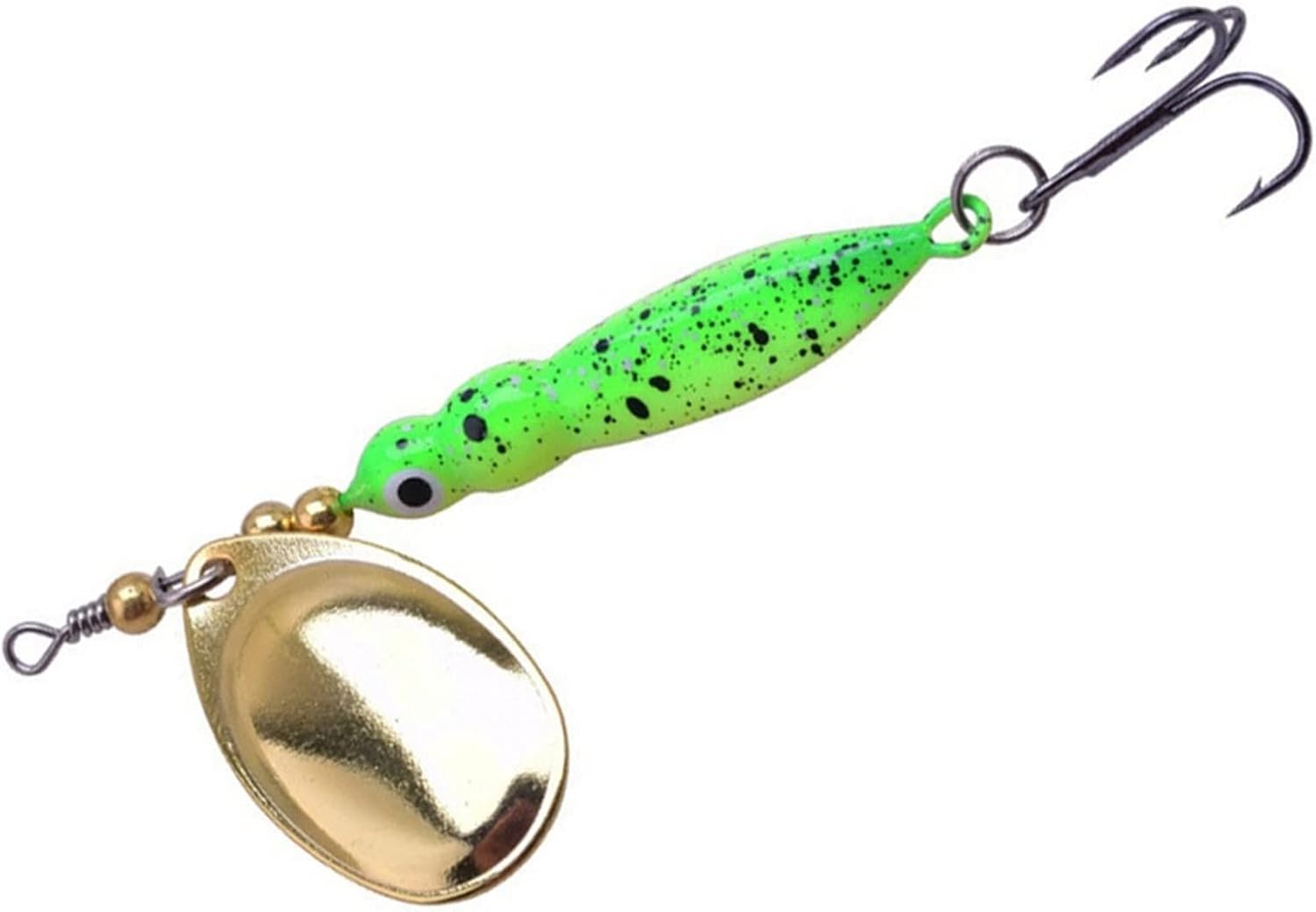 10Pcs 7cm 14g Luminous Spinnerbaits with Metal Sequin Treble Hook Rotating Spoon Fishing Lures Composite Bait Large Mouth Bass Fishing Tackle (Color : D)