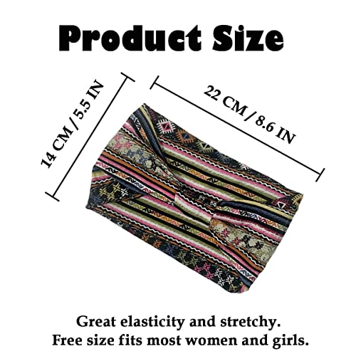 K-Elewon 3 Pack Women Wide Elastic Head Wrap Headband Sports Yoga Hair Band (3 Pack(A10)) #TOP1