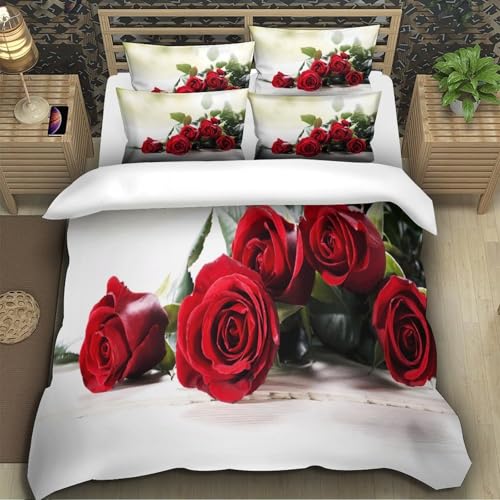 Composition florale romantique en parure de lit single, cadeau idéal couples - 5