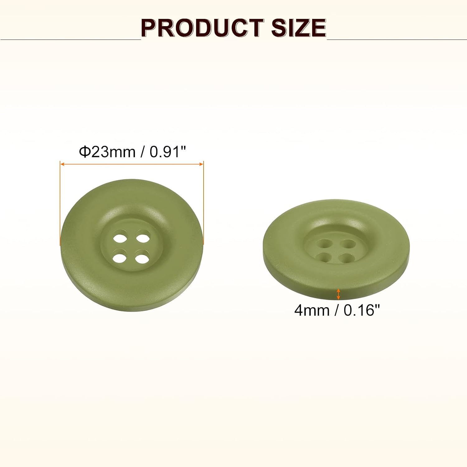 HARFINGTON 50pcs Sewing Button 23mm (7/8 Inch) 4 Holes Resin Thickened Round Crafting Replacement Buttons for Clothing DIY Crafts Decoration, Green image 2