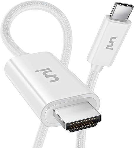 uni Cable USB C a HDMI de 6 pies (4K 60 Hz), cable USB tipo C a HDMI, Thunderbolt 43 compatible con iPhone 15 ProMax, MacBook ProAir 2023, iPad Pro,