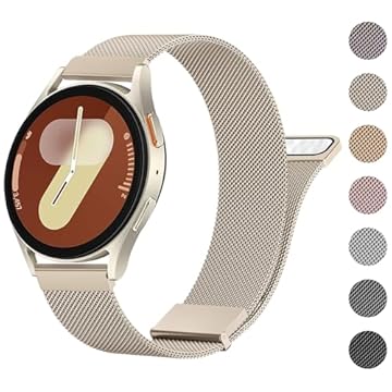 Meliya Pulseira de metal compatível com Samsung Galaxy Watch 7 de 40 mm e 44 mm, Galaxy Watch FE de 40 mm, pulseira de substituição de aço inoxidável de 20 mm para Galaxy Watch 7 feminina e masculina