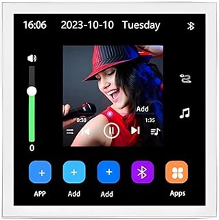 yasoe Amplificador de Pared para Cine en Casa con Pantalla Táctil de 4 Pulgadas, Android 10, Eshare, WiFi, Bluetooth, Estéreo Digital, Color
