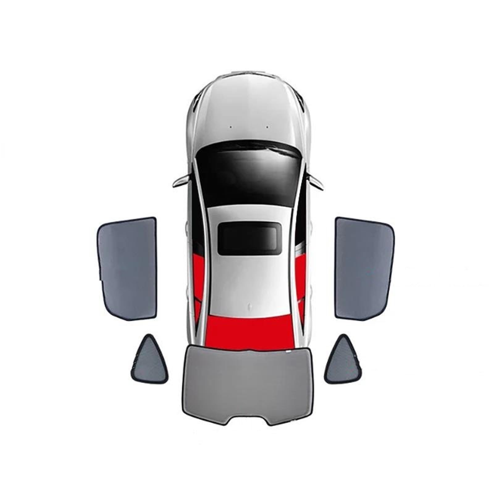 Visiera Parasole Magnetica Per Auto Per Kadjar 2015-2022, Per Parabrezza Anteriore, Per Finestrino Posteriore E Per Bambini Parasole Pieghevole(5PCS Rear Train Back)