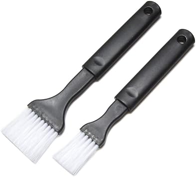 2 Pack - Nylon Bristle Black Pastry Brush Plastic Grip for Basting, Baking, Cooking Food Brush