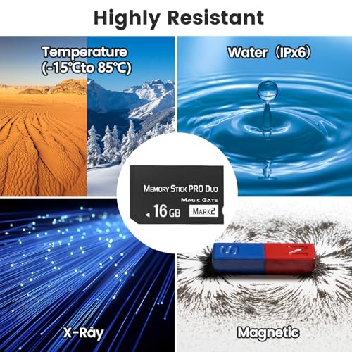 16GB Memory Stick Pro Duo MARK2,High-Speed Memory Stick Duo Compatible with PSP1000 2000 3000 Accessories and Digital Camera Memory Cards