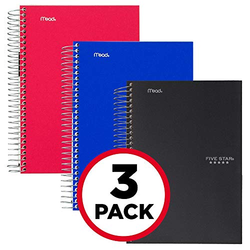 Five Star Spiral Notebooks, 1 Subject, College Ruled Paper, 100 Sheets, 7" x