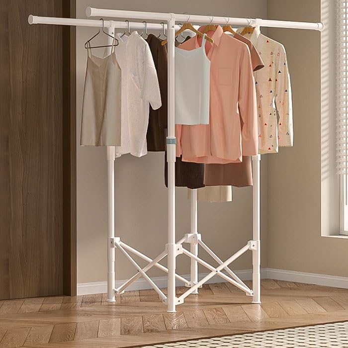 Adjustable Foldable Clothes Drying Rack - Lightweight Portable Garment Stand for Home, Balcony, Patio - Ideal for Indoor & Outdoor Clothing Drying