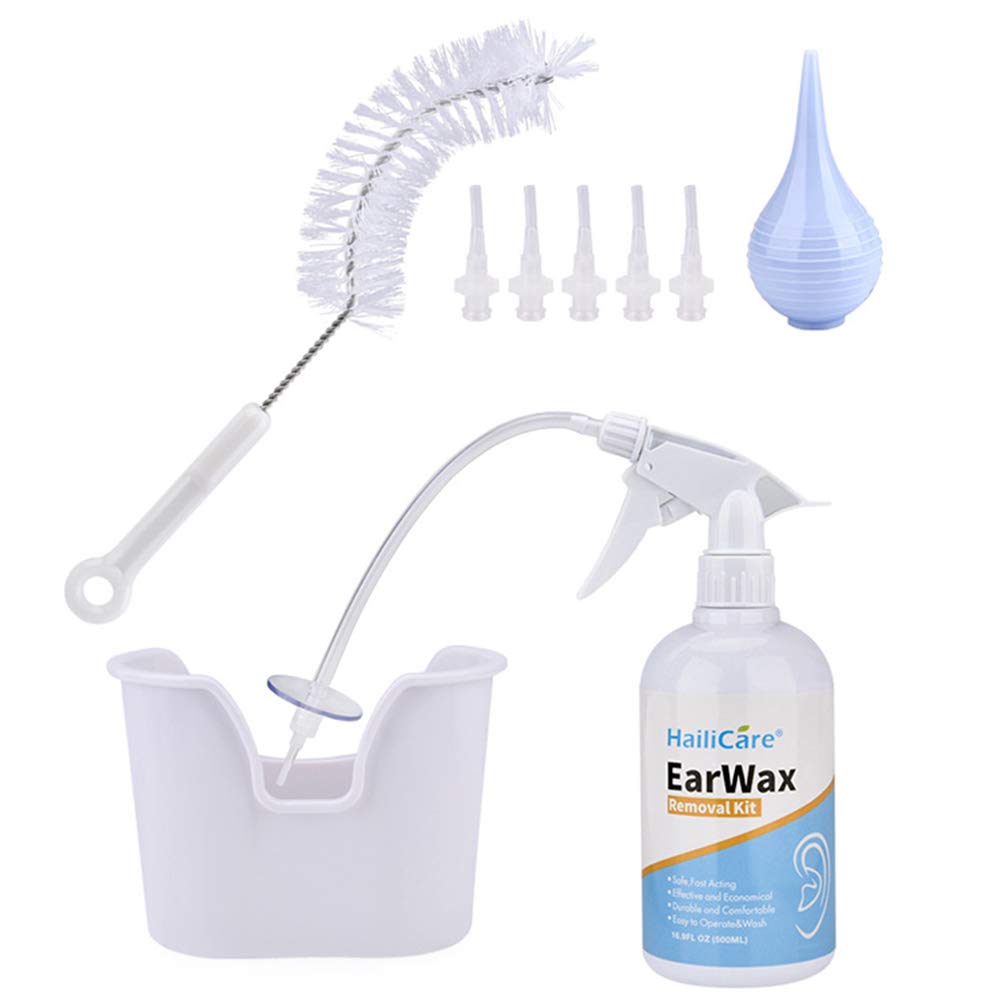 Kit de Nettoyage de Cire à Oreille pour laveuse à Outils pour Oreilles sensibles, Adultes et Enfants, y Compris la laveuse de lavabo, Flacon en Caoutchouc, seringue pour Ampoule en Caoutchouc