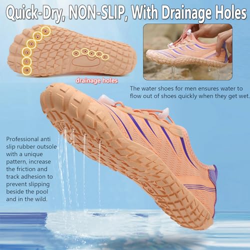 Water Shoes for Men Women Barefoot Shoes Quick Dry Aqua Outdoor Sports for Swim Pool Beach Surf Walk Water Yoga River Lake Hiking Kayaking by ziitop - Used condition - Image 4