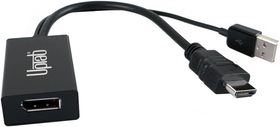 HDMI to DisplayPort Active Adapter UPTab, for HDMI Equipped Systems to Connect to DisplayPort Monitors - Compatible with Xbox One/X/S and Playstation 3/4/Pro and More