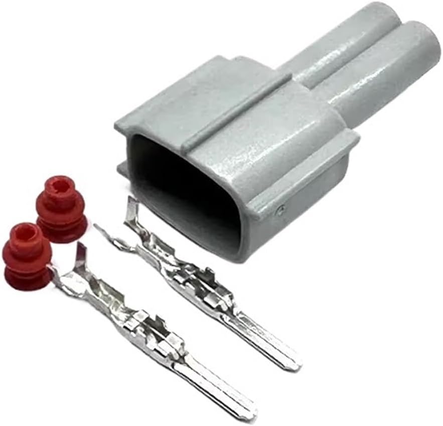 1 Set 2 Pin Way Fuel Injector Waterproof Plug Female Male Automobile Harness Connector 6189-0611 90980-11875 For(GRAY)