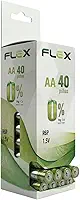 Flex Kit 40 Pilhas AA 1,5V Alta Performance Longa Duração para Controles, Brinquedos e Eletrônicos