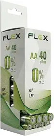 Flex Kit 40 Pilhas AA 1,5V Alta Performance Longa Duração para Controles, Brinquedos e Eletrônicos