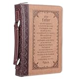 Bible Cover, The Lord's Prayer, Two-Tone Brown, Large