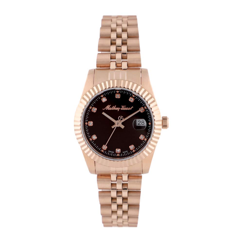 Mathey-Tissot Stainless Steel Swiss Made Analog Brown Dial Women Watch - D810Prm, Pink Band (B084HJBBP1) Amazon Price History, Amazon Price Tracker