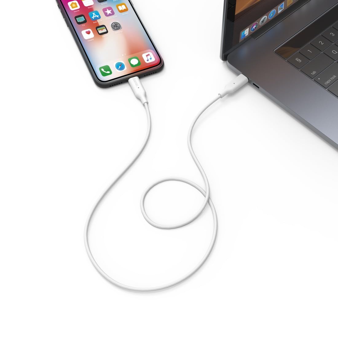 Hama Kabel USB C na Lightning, 1 m (kabel do ładowania, kabel do transmisji danych Apple MFI do iPhone 8/X/XS/XR, iPad Pro/Air/Mini obsługuje Power Delivery do ładowarek USB-C) biały