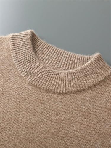 Men's Solid Merino Wool Knitted Sweater Mock Neck Base Layer Casual Pullover Long Sleeve Soft Top3