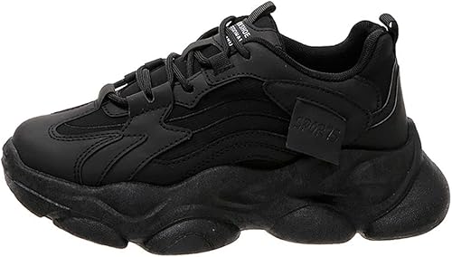 Zapatos deportivos de plataforma para mujer con cordones