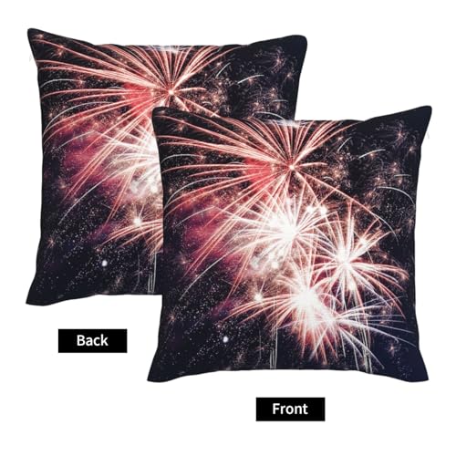 Taies d'oreiller lin feu d'artifice lot de 2 anti plis pour lit