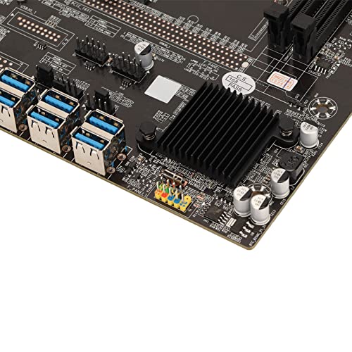 Mining Mainboard, Hd Multimedia Interface And Vga Hd Integrated Graphics Connection, Supports 12 Gpu Pcie Slots, 2 Usb 2.0 And 2 Usb 3.0 Ports For Amd Series Gpu #TOP6