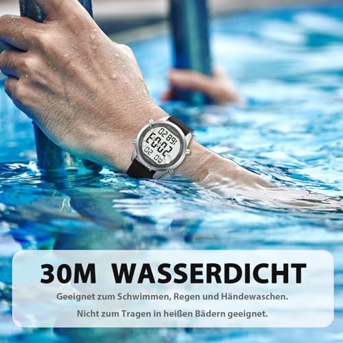 Hearkent Herren Schrittzähler Uhr Ohne Bluetooth,30M wasserdichte,Großen Ziffern,Senioren...