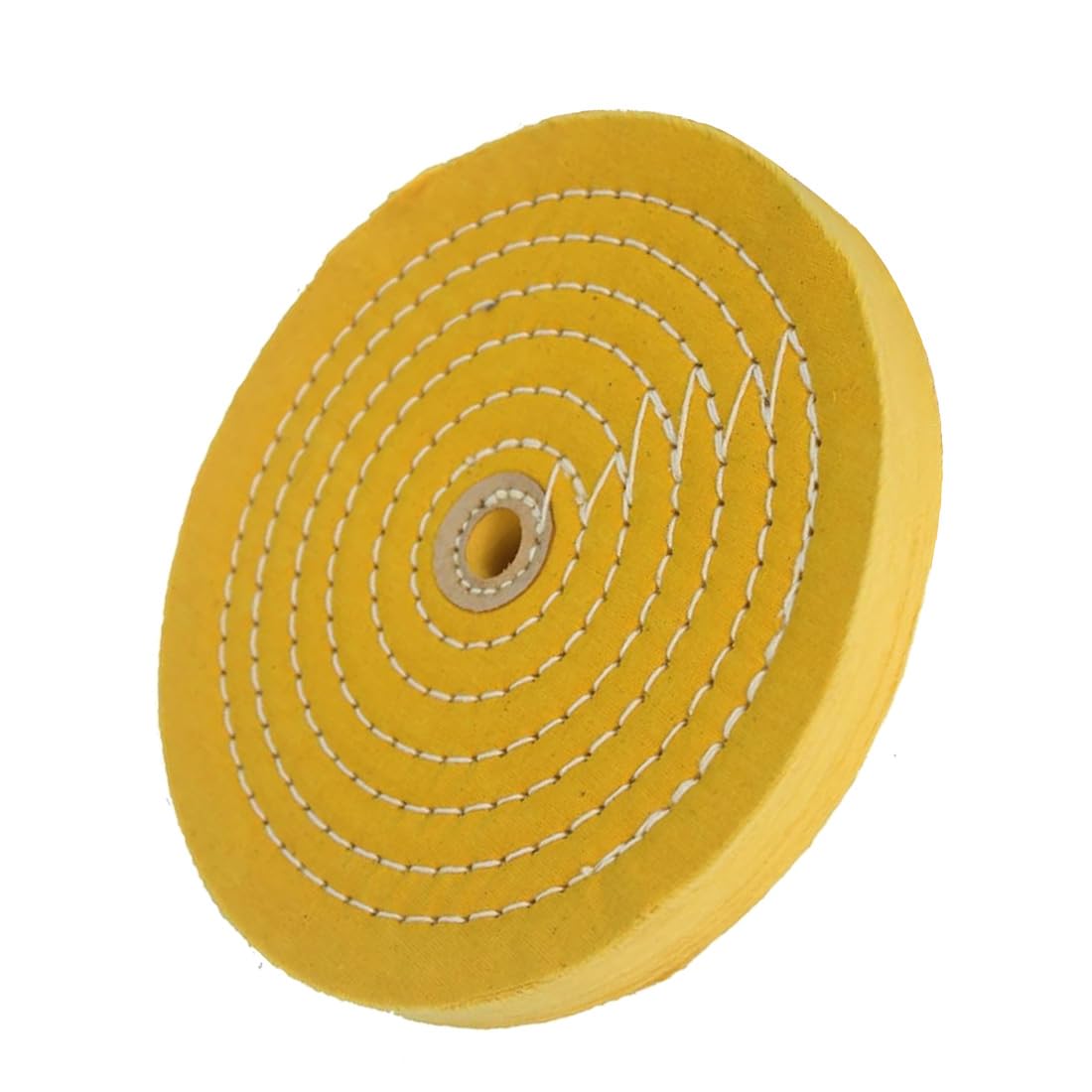 JUNLIXN 8'' 55 Ply Cotton Buffing Wheel - 5/8 Inch Arbor Hole Abrasive Cotton Buffing Polishing Wheel for Bench Grinder (Yellow)