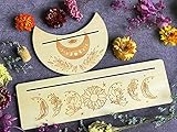 OKDOKEY 2pc Wooden Card Stand for Tarot, 5' Moon Shape & 10' Rectangle Tarot Card Altar Stand,Wood...