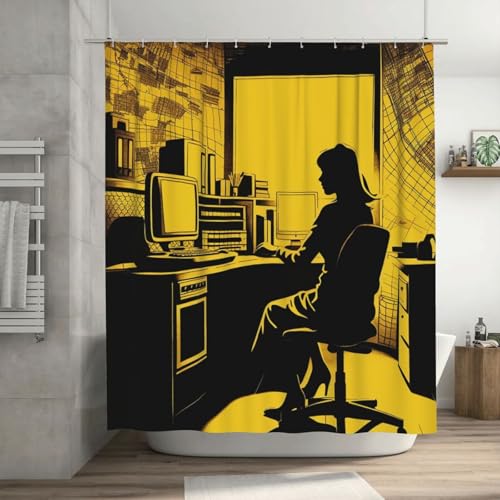 Rideau de douche textile lourd épais et imperméable avec œillets renforcés - 2