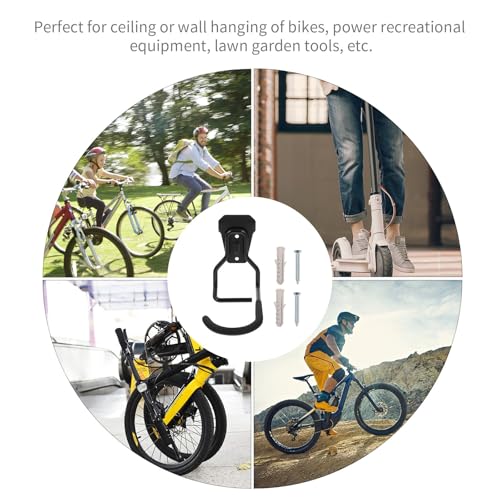 Crochet vélo mural en métal noir gain de place support robuste 2 pcs