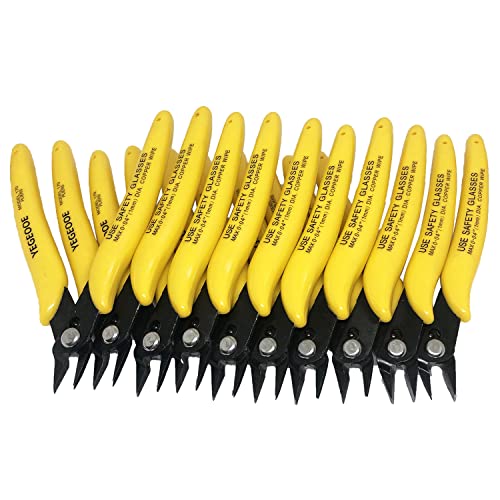YEGEOOE Flush Wire Cutter, 10PACK Precision Diagonal Cutting Pliers Small Wire Cutter Nippers for Electronics Wires Jewelry Screws (5 Inch Size) by YEGEOOE - Used condition - US$15.75