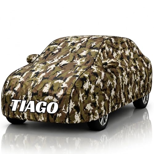 Image of Safe-Cars New Jungle 100% Waterproof Tiago Car Cover | Polyester Car Body Cover for Rain & Sun | UV Protection, Dustproof, Scratch Resistant, Windproof, Heat Resistant, Custom Fit