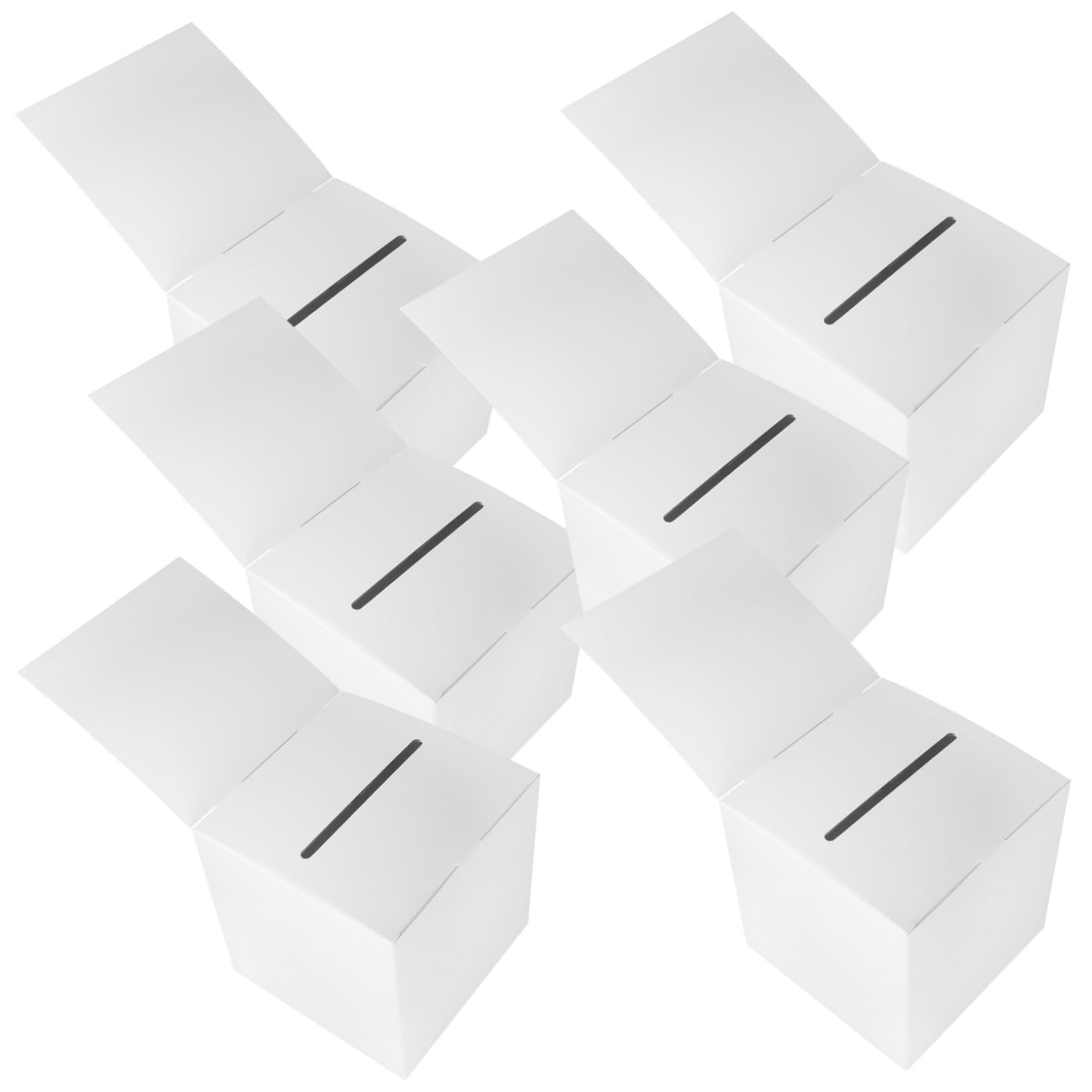 BRIGHTFUFU Paper Box 6pcs Raffle Ballot Game Donation Box for Company Annual Meeting Parties