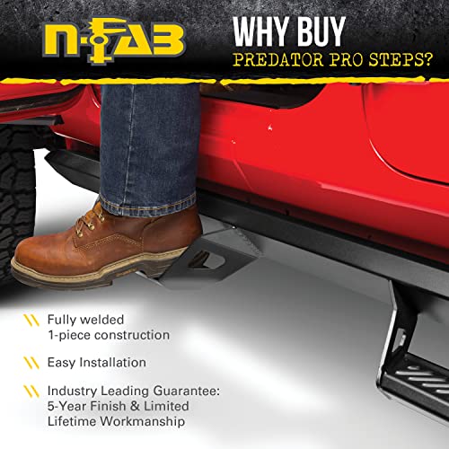 N-Fab Predator Pro Steps | Textured Black, Cab Length | Prd1977Cc-Tx | Fits 2019-2023 Dodge Ram 1500 (New Body Style) Crew Cab All Beds, Srw Gas #TOP2