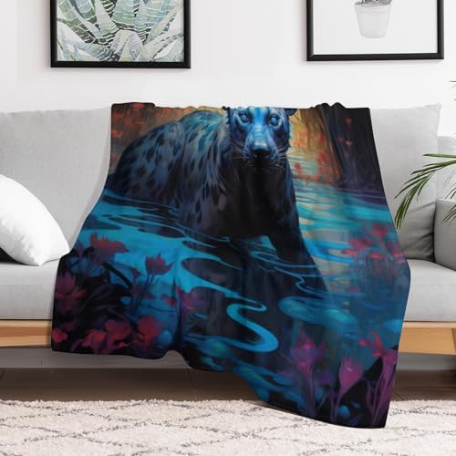 Manta para cama y sofá Hyena de franela suave con felpa y forro polar de 130x180 3
