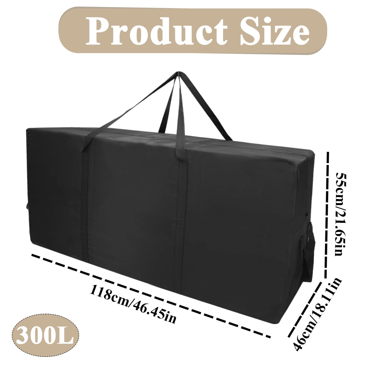 300L Grandi Borse Trasloco per Vestiti Borsa Stoccaggio Borsa per Cuscini da Giardino XXL Borsone Grande Borsa Portaoggetti Borsa Trasloco Sacchi Contenitori per Piumoni,Trapunte,118x55x46