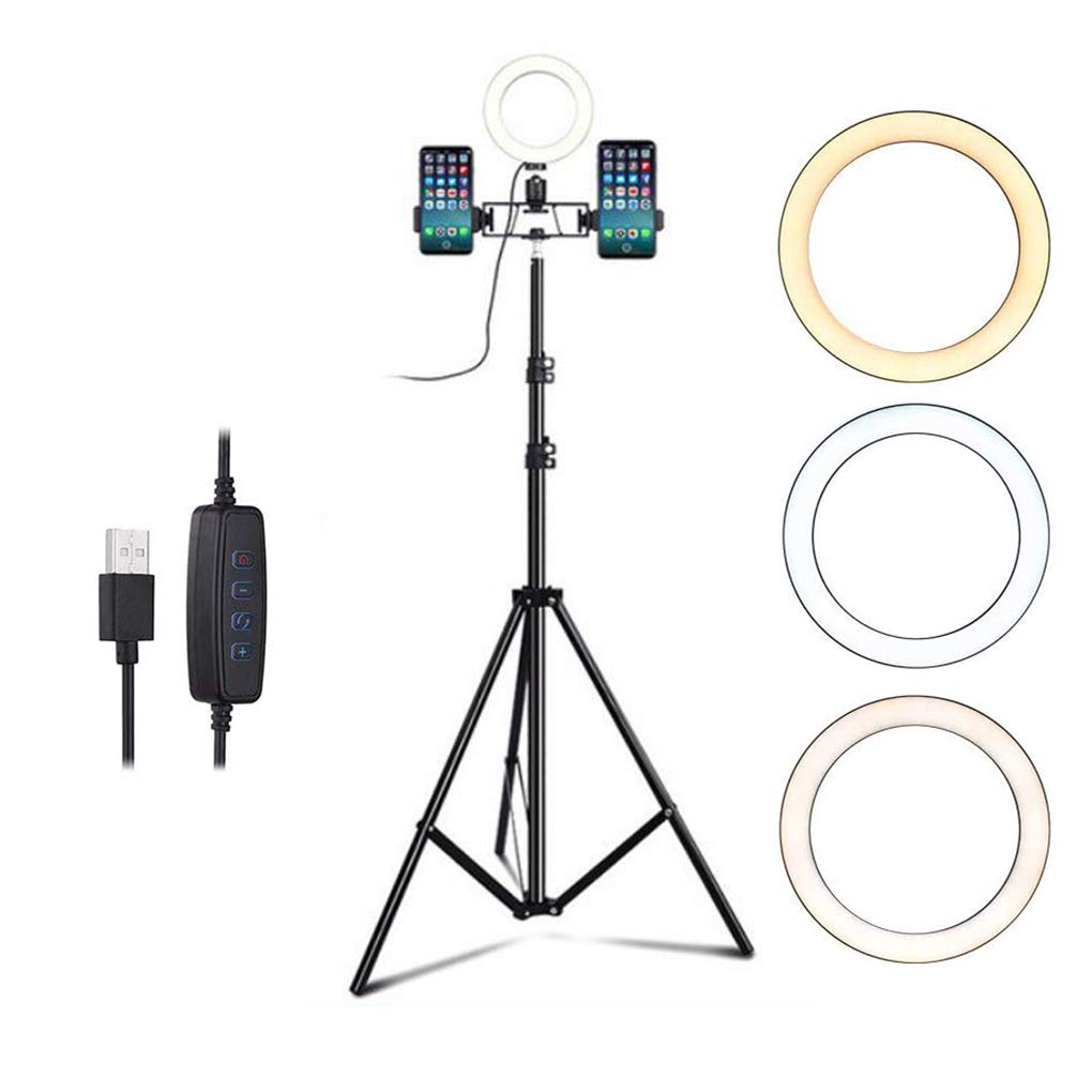 Anello Luminoso da 6'' con Supporto e Supporto per Telefono, Kit di luci ad Anello LED per Selfie 3 modalità Luce, Compatibile con Video/Fotografia di Youtube,6''