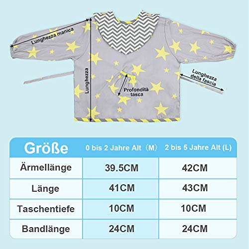 Lictin Babyslabbetjes met mouwen, 3-delige set, katoen, waterdicht, babyslabbetjes - Image 4