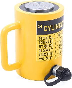 Hydraulic Cylinder Jack,110231 Lbs Lifting Capacity Single Acting Hydraulic Ram Cylinder Link Hydraulic Pump Use Hydraulic Lifting Cylinders for Starters Yellow, 50T 4in