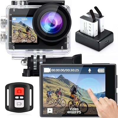 icefox 20MP 5X Zoom Action Camera 4k 60Fps with EIS, WiFi Remote Control, Waterproof Underwater Camera for Snorkeling Cycling Vlogging