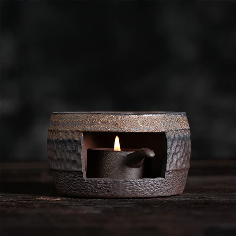 Tetera japonesa de cerámica gruesa hecha a mano y calentador de té retro