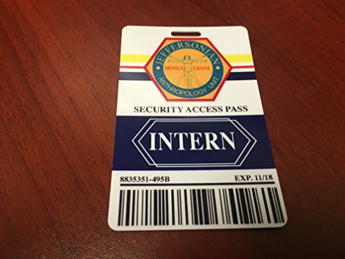 Intern - Jeffersonian Institute employee id cosplay badge - Bones
