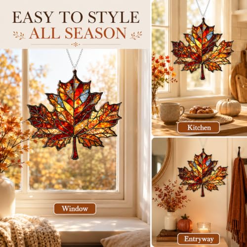 Thanksgiving Decor, Autumn Fall Decor, Maple Leaf Suncatcher - Image 5